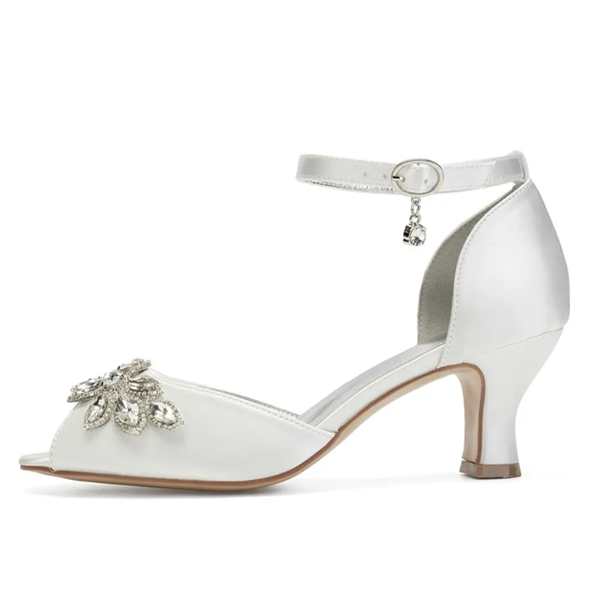 Funki Buys | Shoes | Women's Satin Crystal Wedding Sandals