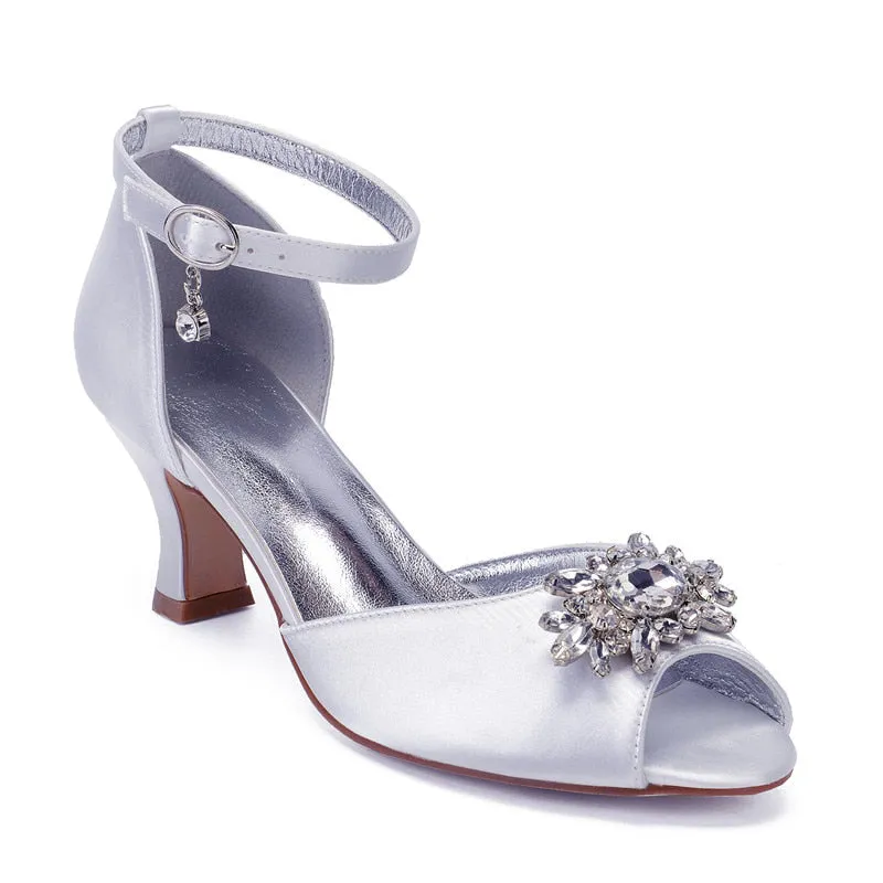 Funki Buys | Shoes | Women's Satin Crystal Wedding Sandals