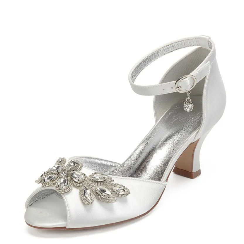Funki Buys | Shoes | Women's Satin Crystal Wedding Sandals