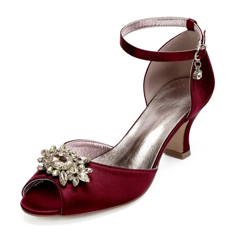 Funki Buys | Shoes | Women's Satin Crystal Wedding Sandals