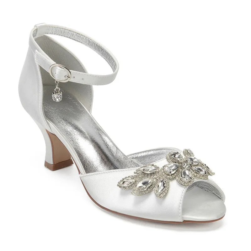 Funki Buys | Shoes | Women's Satin Crystal Wedding Sandals