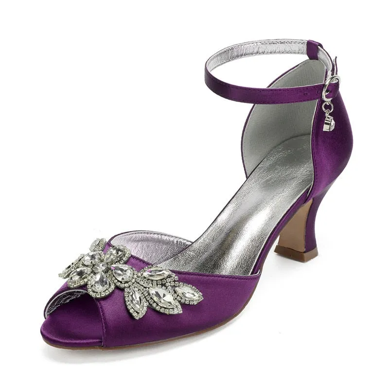 Funki Buys | Shoes | Women's Satin Crystal Wedding Sandals