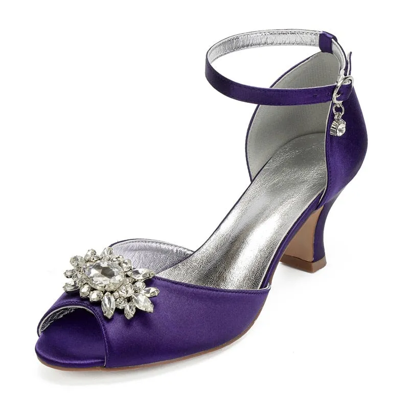 Funki Buys | Shoes | Women's Satin Crystal Wedding Sandals