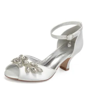 Funki Buys | Shoes | Women's Satin Crystal Wedding Sandals