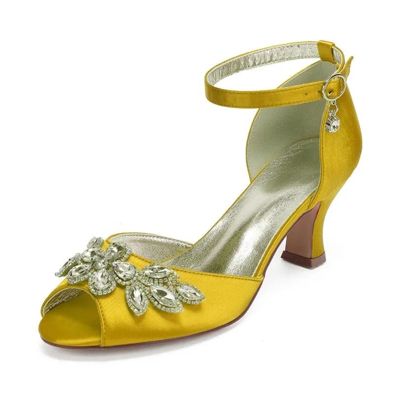 Funki Buys | Shoes | Women's Satin Crystal Wedding Sandals