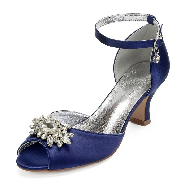 Funki Buys | Shoes | Women's Satin Crystal Wedding Sandals
