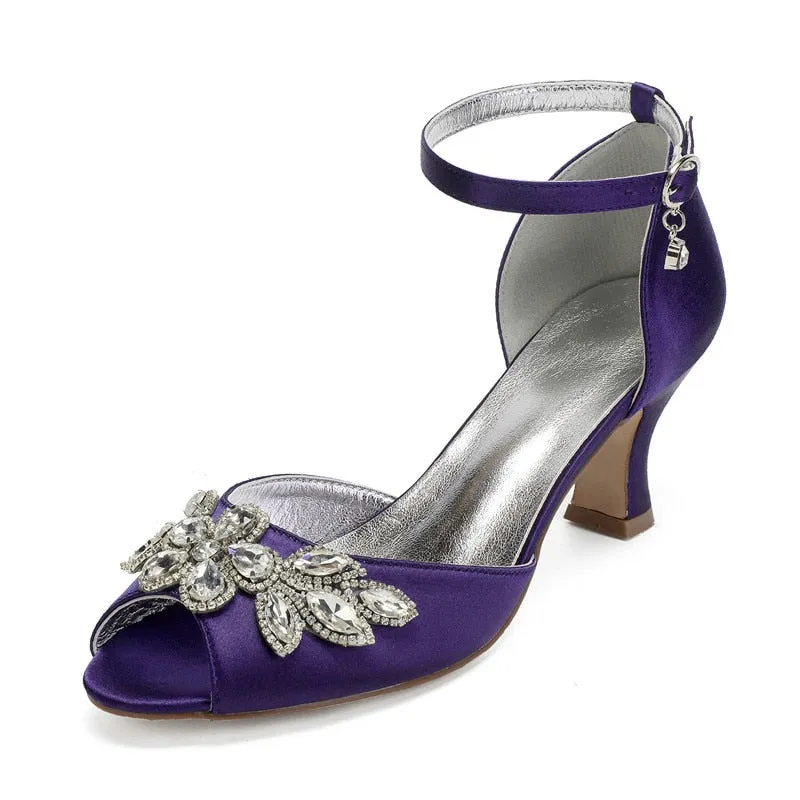 Funki Buys | Shoes | Women's Satin Crystal Wedding Sandals