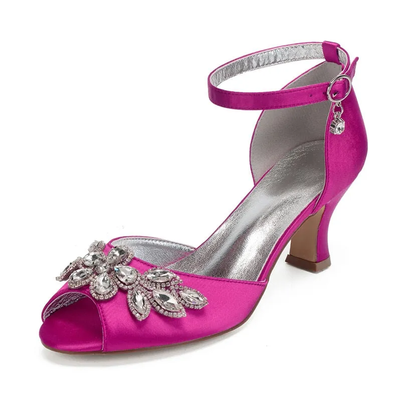 Funki Buys | Shoes | Women's Satin Crystal Wedding Sandals