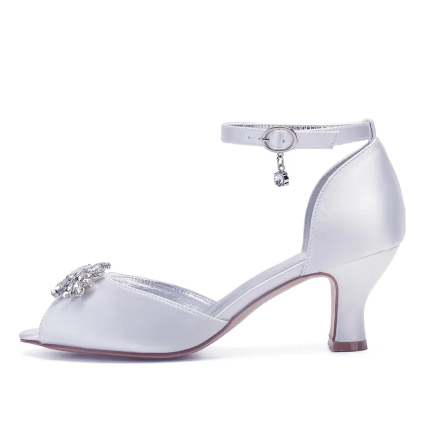 Funki Buys | Shoes | Women's Satin Crystal Wedding Sandals