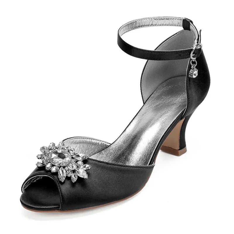 Funki Buys | Shoes | Women's Satin Crystal Wedding Sandals