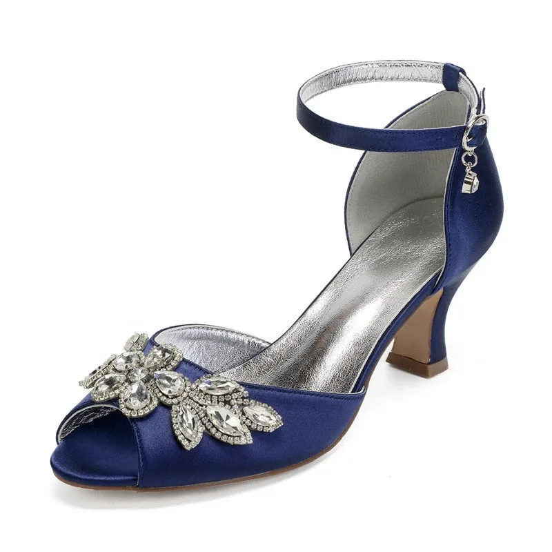Funki Buys | Shoes | Women's Satin Crystal Wedding Sandals