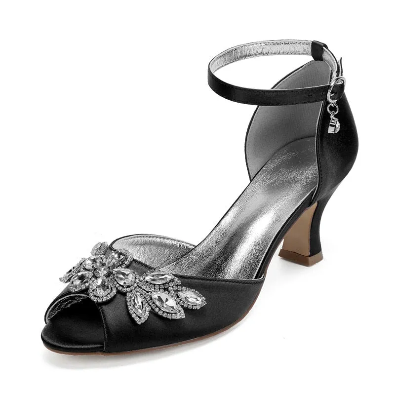 Funki Buys | Shoes | Women's Satin Crystal Wedding Sandals