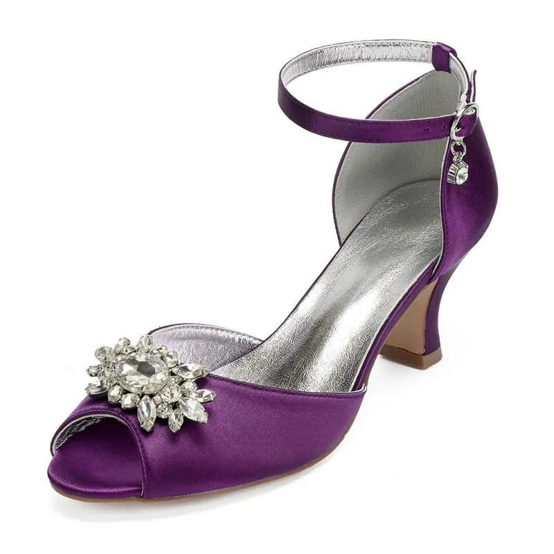 Funki Buys | Shoes | Women's Satin Crystal Wedding Sandals