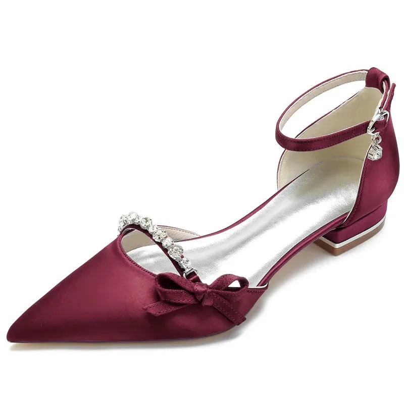 Funki Buys | Shoes | Women's Satin Rhinestones Wedding Flats