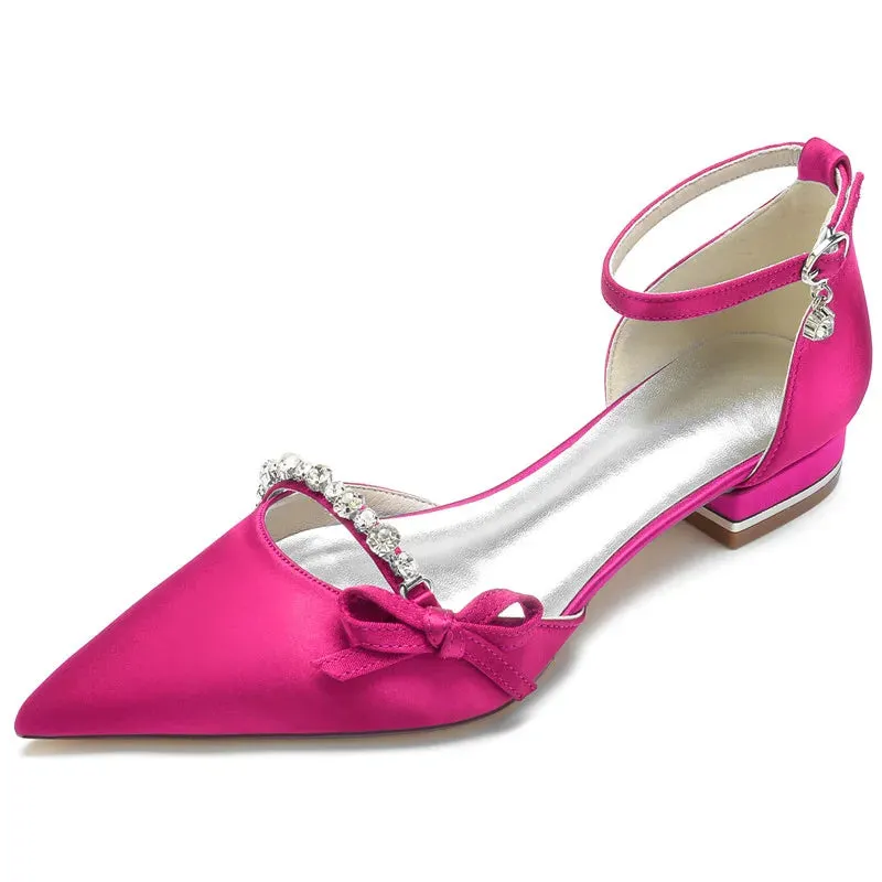 Funki Buys | Shoes | Women's Satin Rhinestones Wedding Flats