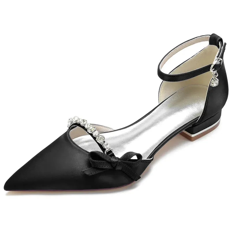 Funki Buys | Shoes | Women's Satin Rhinestones Wedding Flats