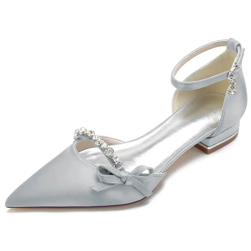 Funki Buys | Shoes | Women's Satin Rhinestones Wedding Flats