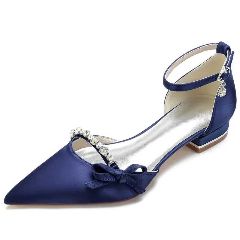 Funki Buys | Shoes | Women's Satin Rhinestones Wedding Flats