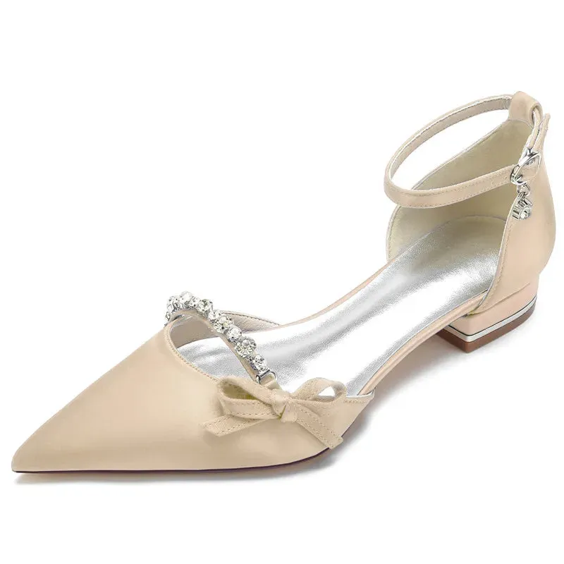 Funki Buys | Shoes | Women's Satin Rhinestones Wedding Flats