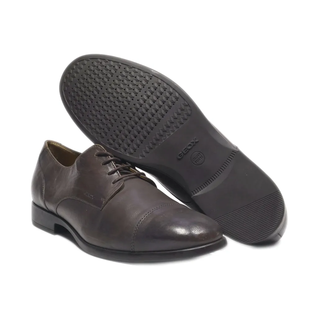 Geox Formal Lace Ups Leather Brown Colour For Men