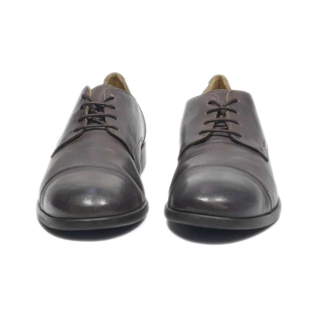 Geox Formal Lace Ups Leather Brown Colour For Men