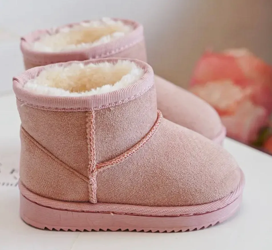 Girls Toddler B/Pink Sheepskin Suede Boots