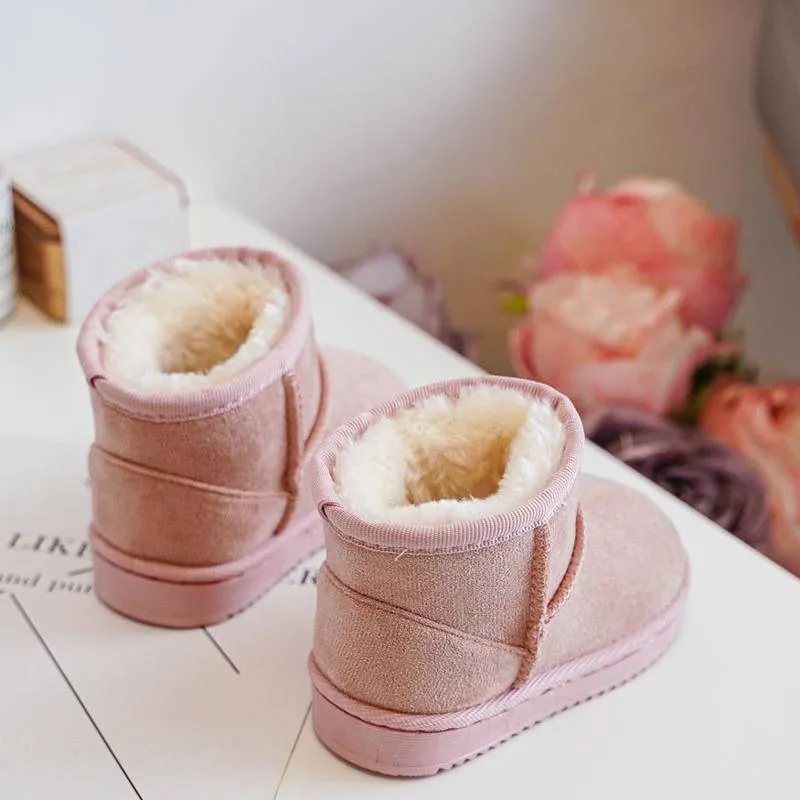 Girls Toddler B/Pink Sheepskin Suede Boots