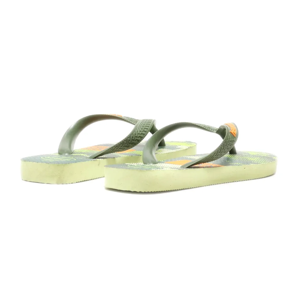 Havaianas Flat Sandals Rubber Green Colour For Kids