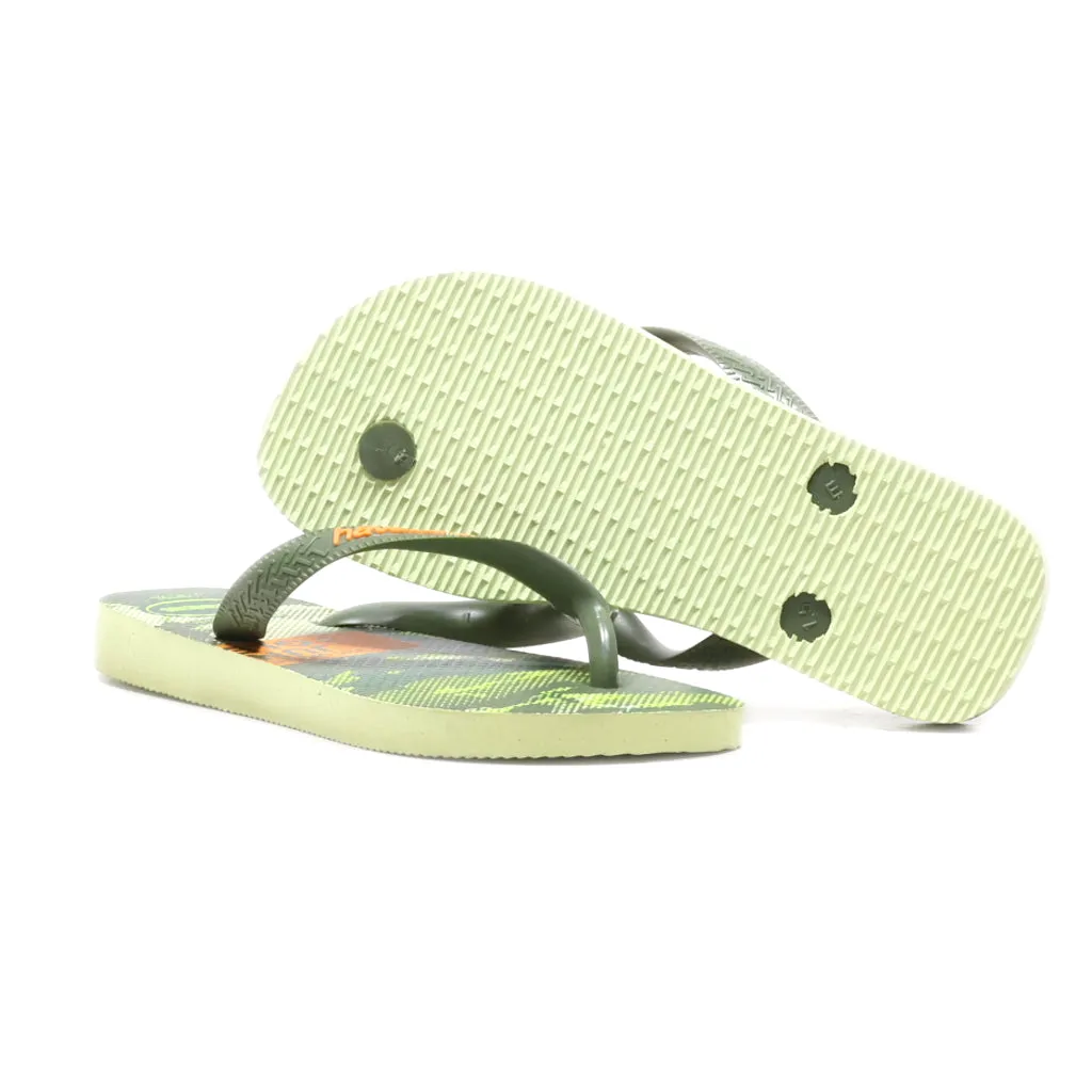 Havaianas Flat Sandals Rubber Green Colour For Kids
