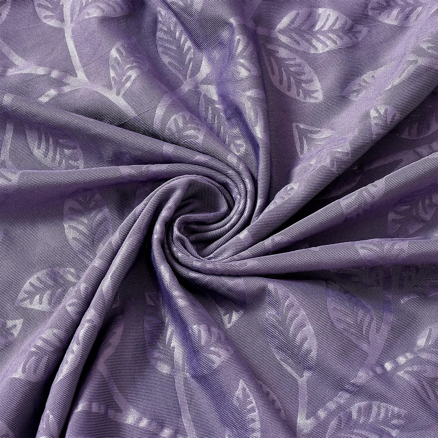 Heart Home Leaf Printed Polyester Stretchable Elastic Dining Chair Cover/Seat Slipcover/Seat Protector (Purple)-50HH0944