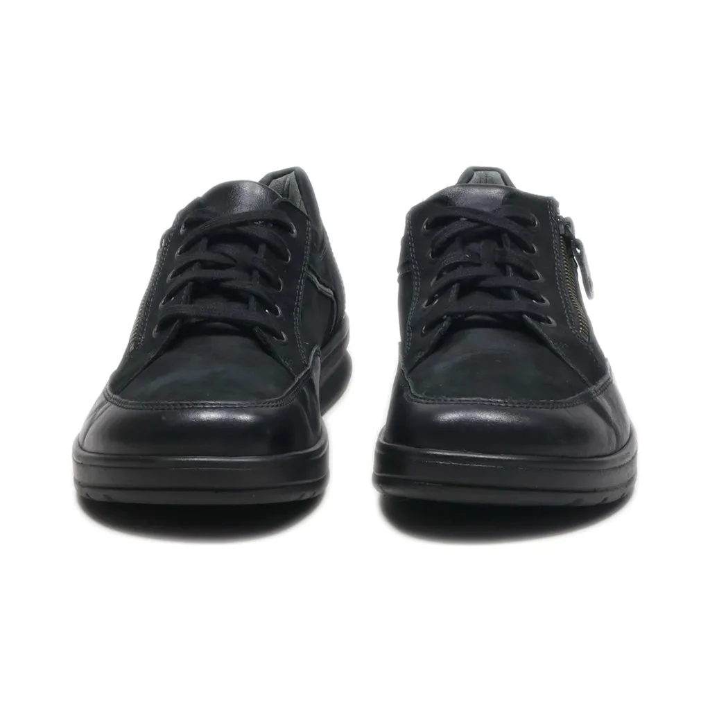 Helvesko Casual Lace Ups Leather Black Colour For Men