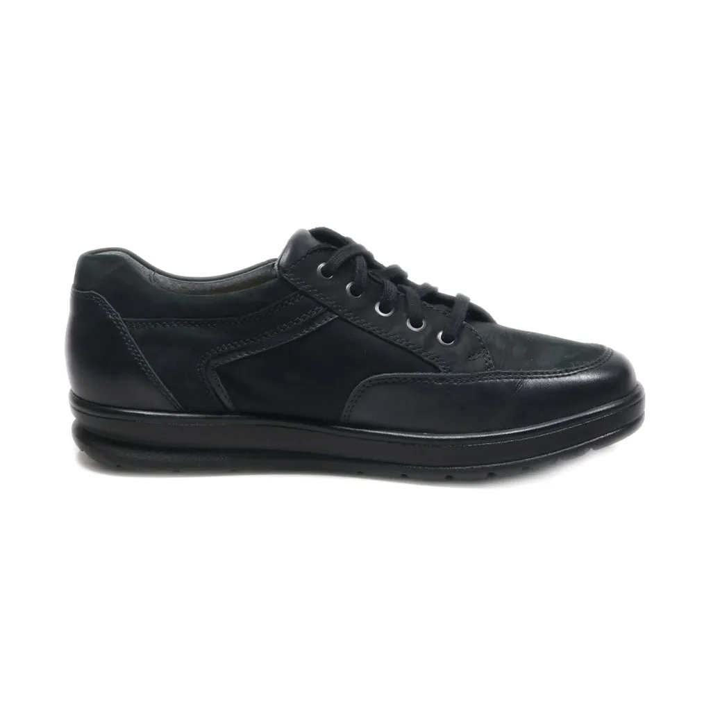 Helvesko Casual Lace Ups Leather Black Colour For Men