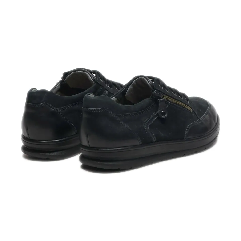 Helvesko Casual Lace Ups Leather Black Colour For Men