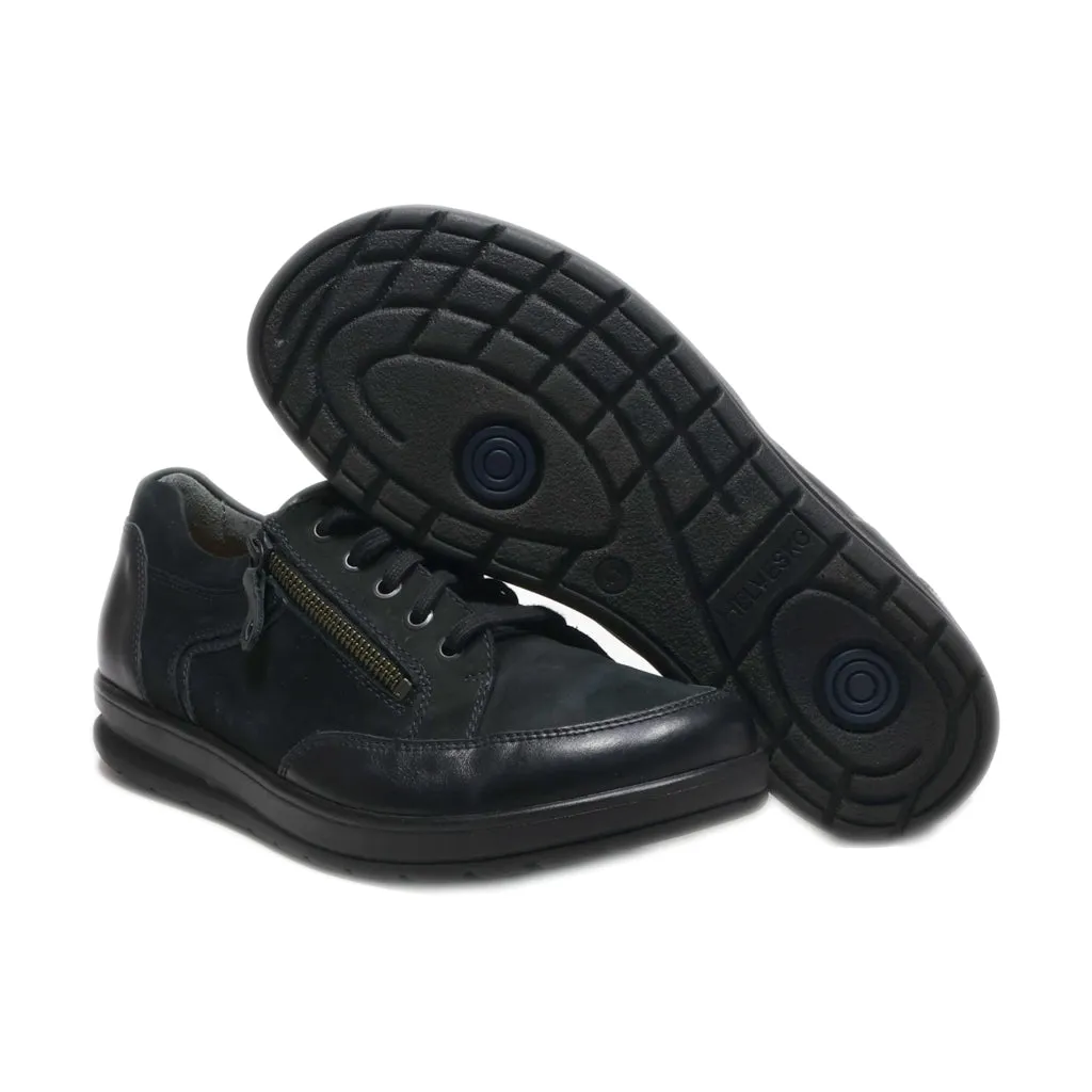 Helvesko Casual Lace Ups Leather Black Colour For Men