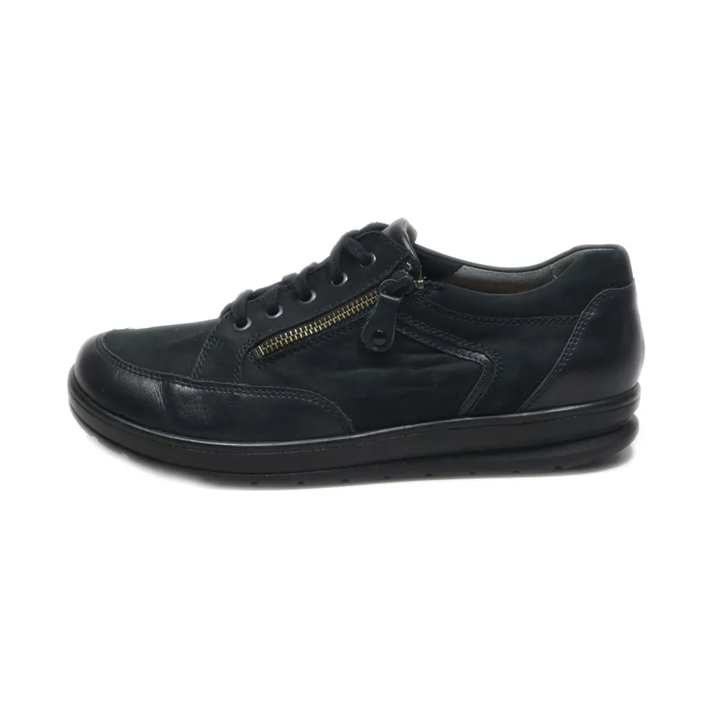 Helvesko Casual Lace Ups Leather Black Colour For Men
