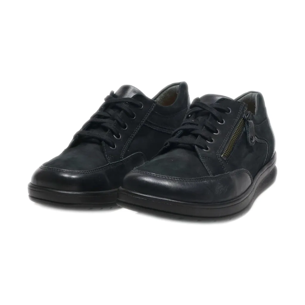Helvesko Casual Lace Ups Leather Black Colour For Men