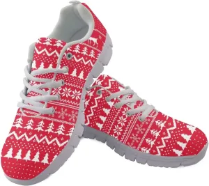 Jeiento Christmas Shoes for Women Men Road Running Shoes Fashion Sneakers Comfort Sports Walking Tennin Shoes Gifts for Boy Girl