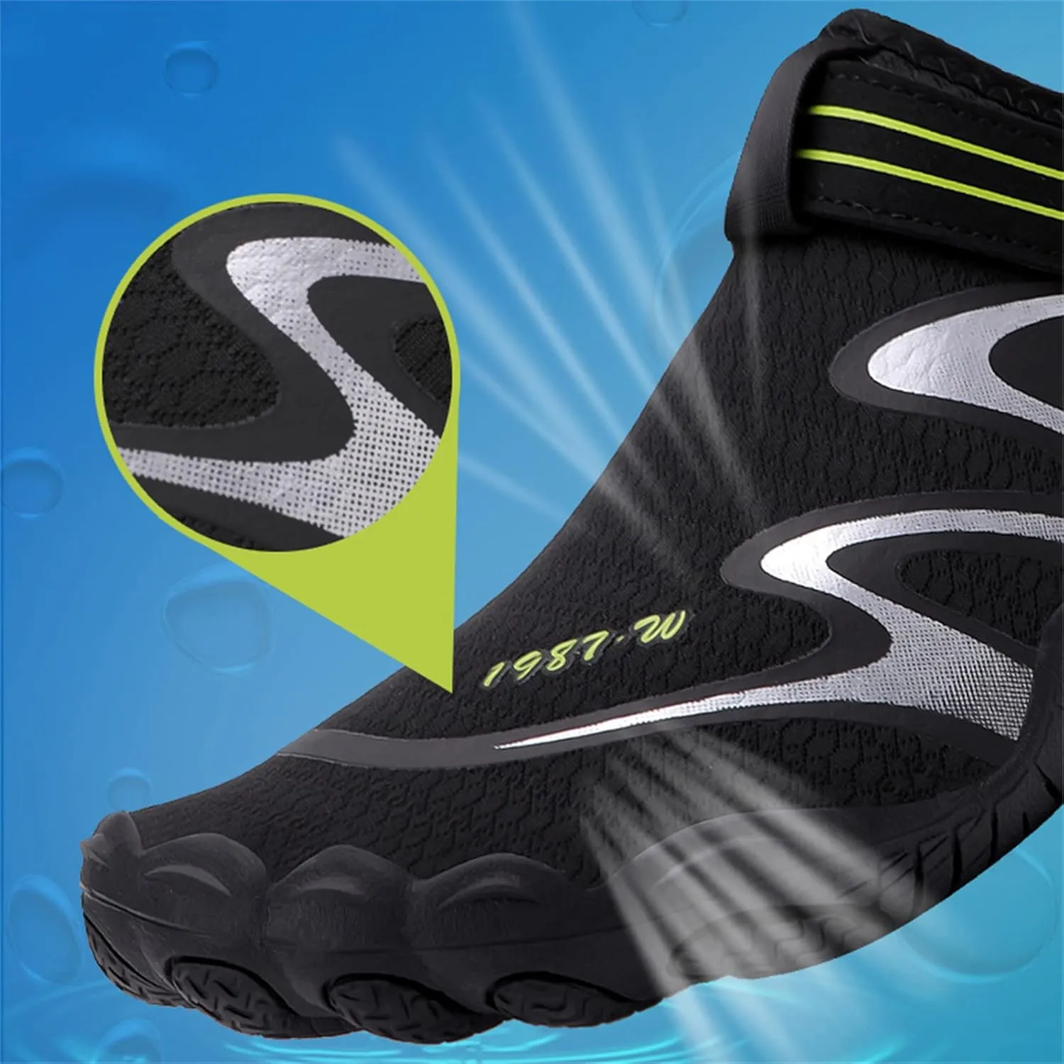 JiuQing Water Shoes Men Women Diving Surf Beach Shoes Quick Dry Adjustable Yoga Fitness Barefoot Shoes