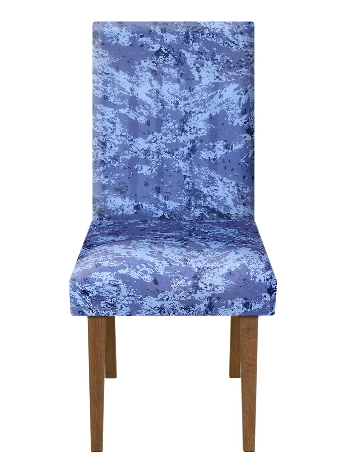 Kuber Industries Camouflage Printed Elastic Stretchable Polyster Chair Cover for Home, Office, Hotels, Wedding Banquet- Pack of 6 (Blue)-50KM0965