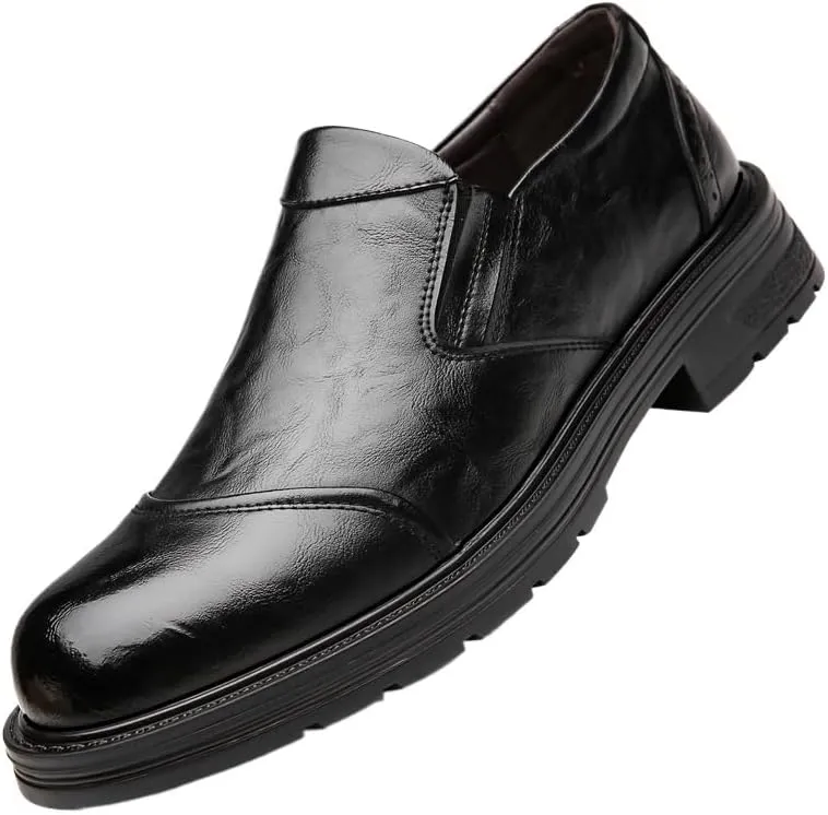 Men's Classic Formal Oxford Shoes - Pointed Toe Tuxedo Slip On Derby Shoes - Patent Leather Business Dress Shoes for Men