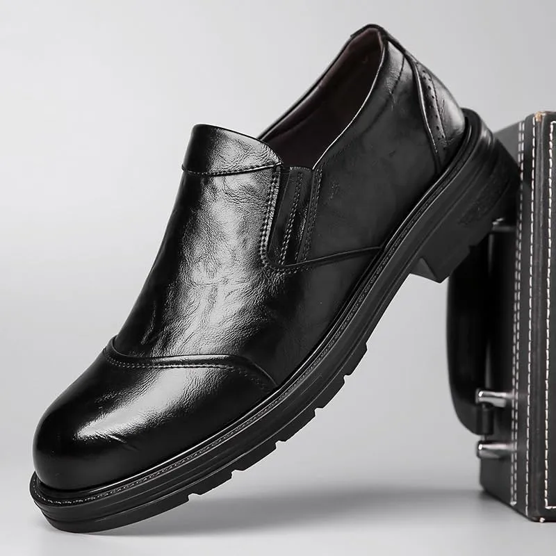 Men's Classic Formal Oxford Shoes - Pointed Toe Tuxedo Slip On Derby Shoes - Patent Leather Business Dress Shoes for Men