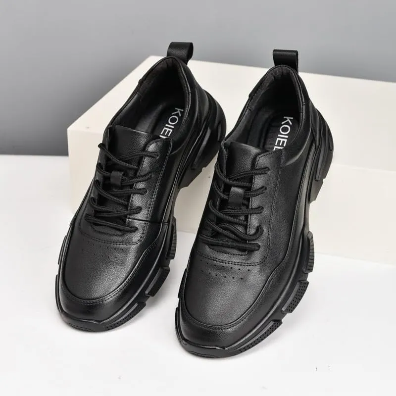 Men's Fashion Classic Pointed Toe Lace Up Low Top Leather Dress Shoes Men's Breathable Comfortable Business Lace Up Oxford Shoes