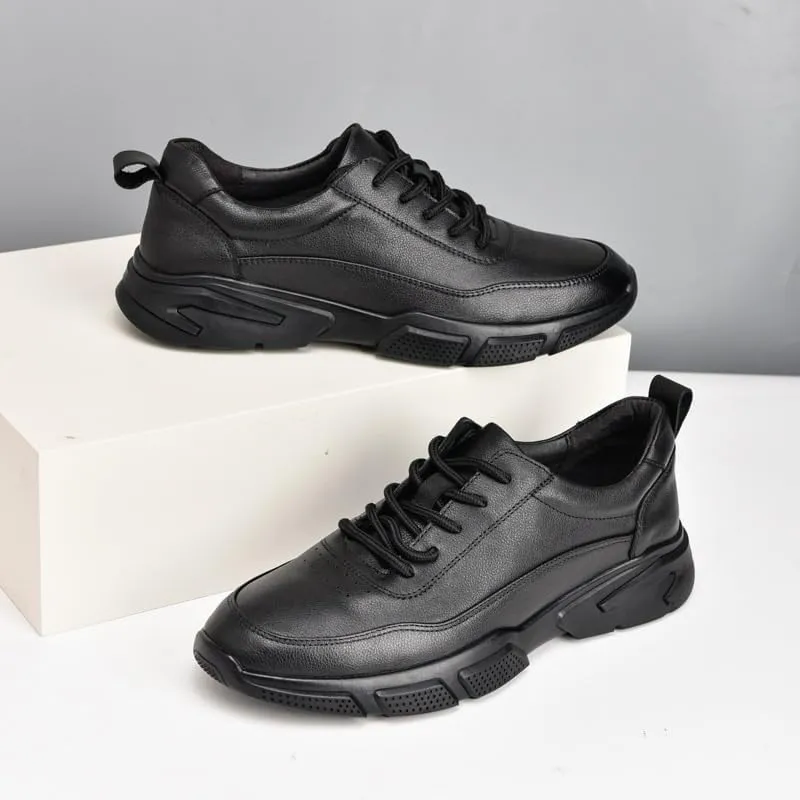Men's Fashion Classic Pointed Toe Lace Up Low Top Leather Dress Shoes Men's Breathable Comfortable Business Lace Up Oxford Shoes