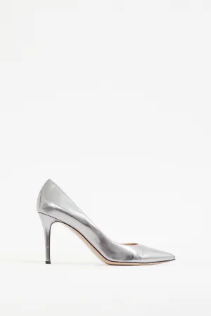Silver Leather Gianvito 85 Pump