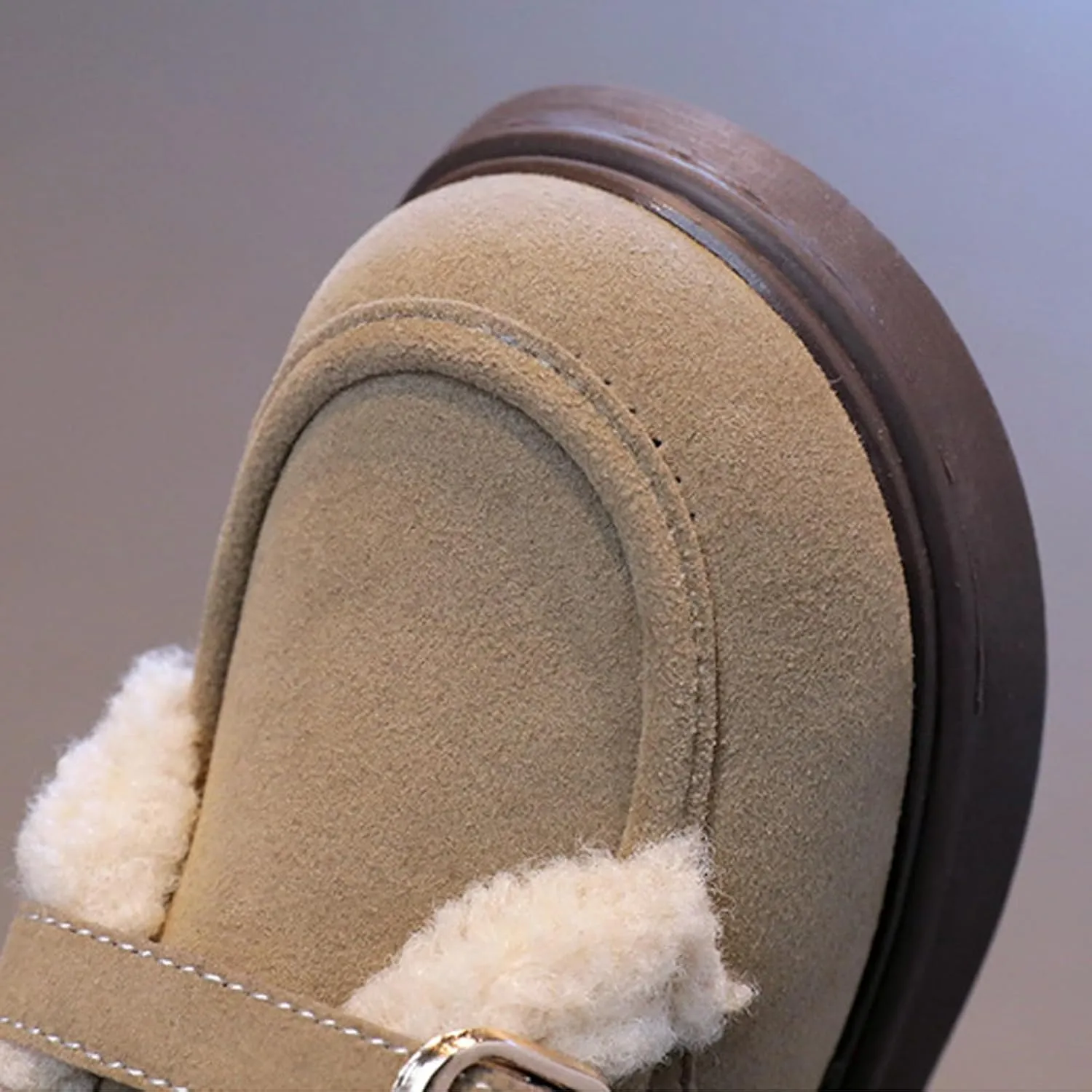Toddler Kids Winter Snow Boots Slip On Cold Weather Sneakers Anti-Slip Fleece Ankle Boots Baby Girl Glittery Shoes