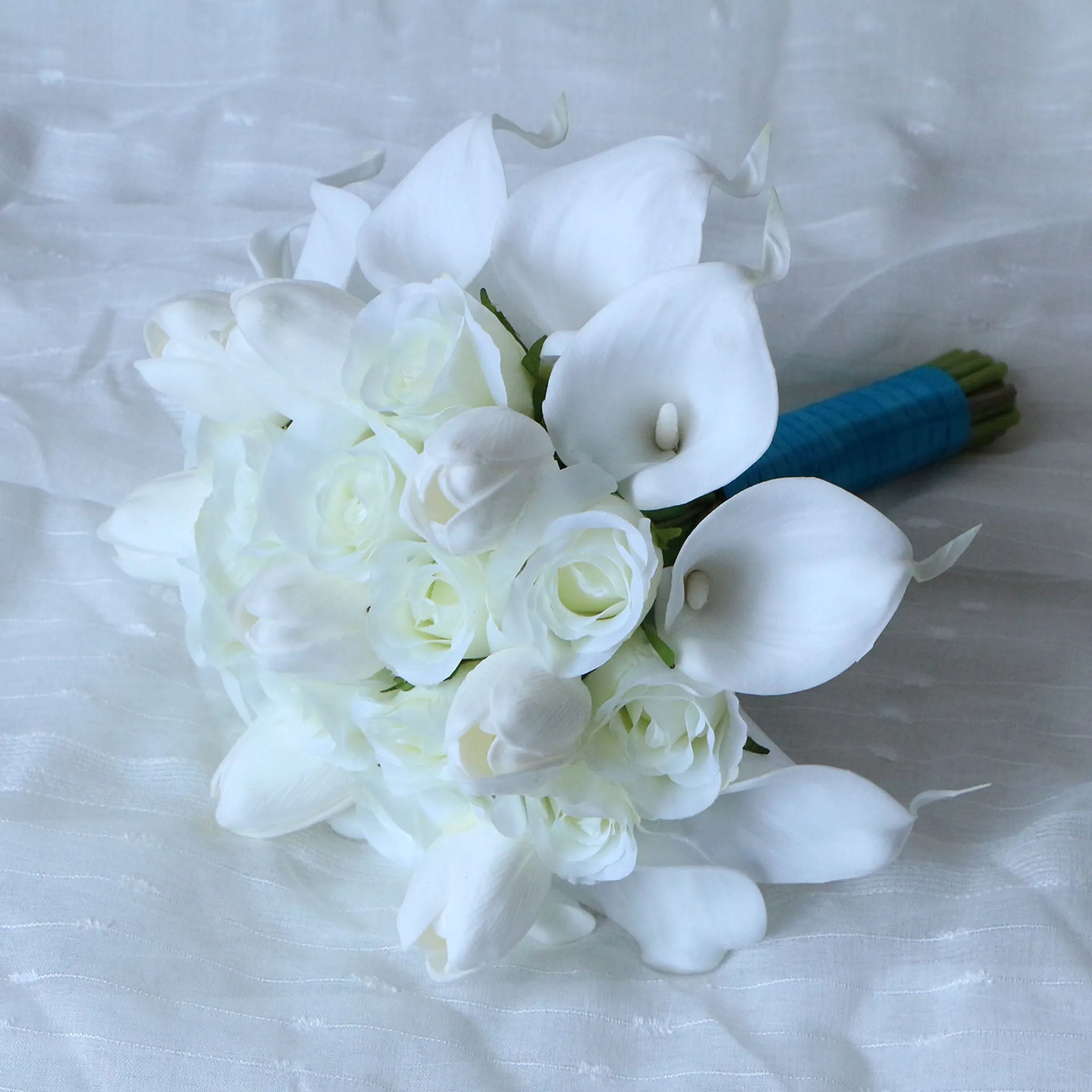White Calla Lily Tulips Custom Bridal Bouquet