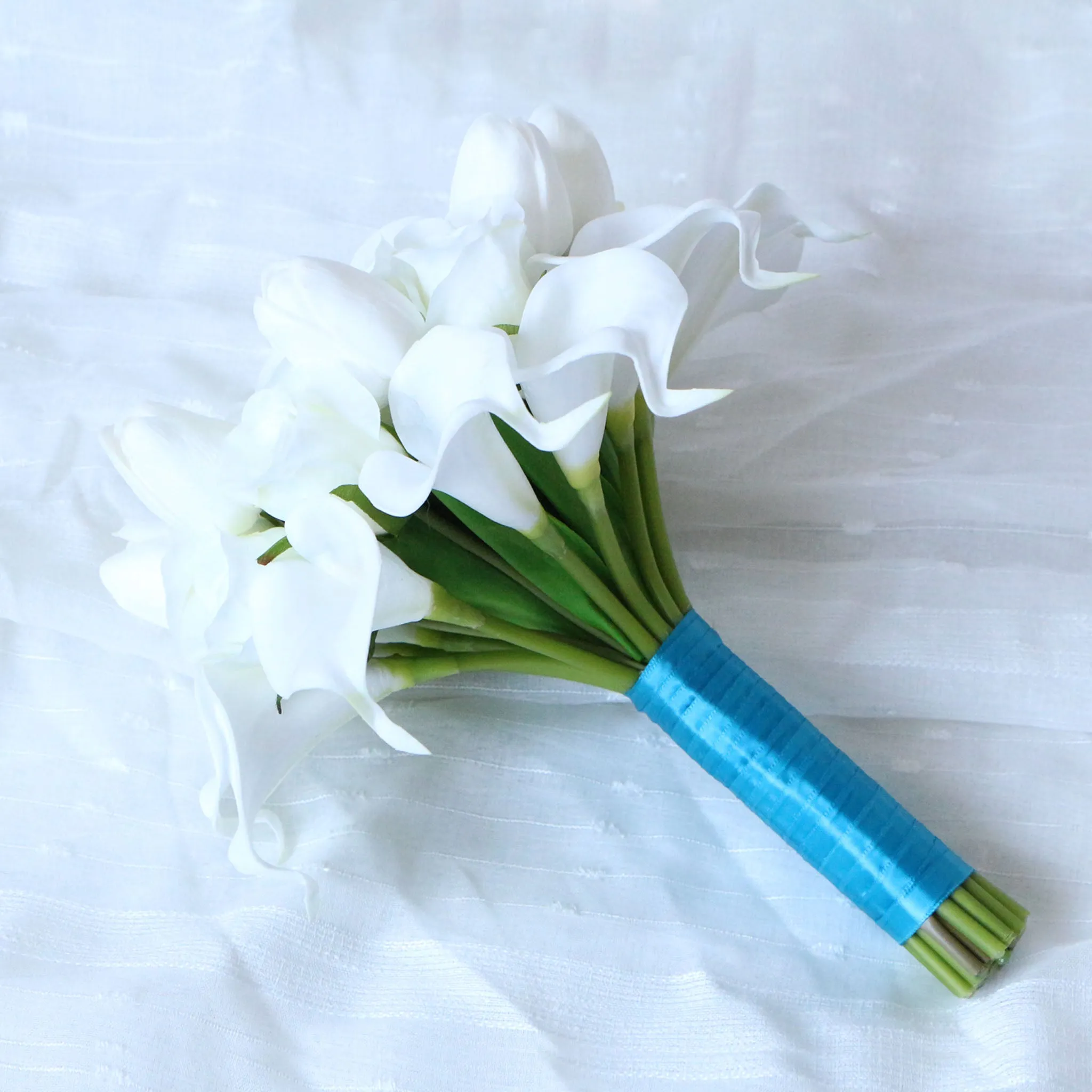 White Calla Lily Tulips Custom Bridal Bouquet