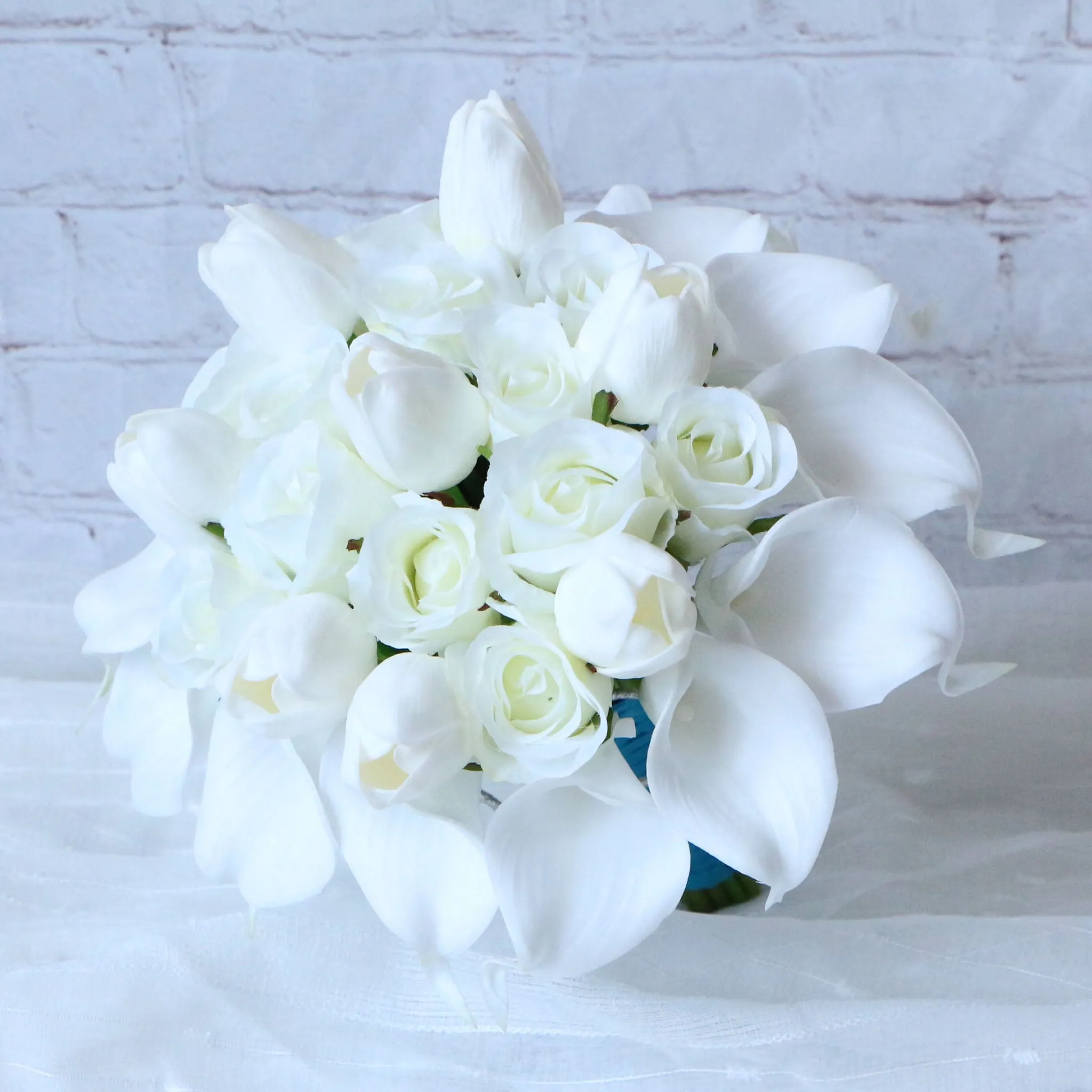 White Calla Lily Tulips Custom Bridal Bouquet