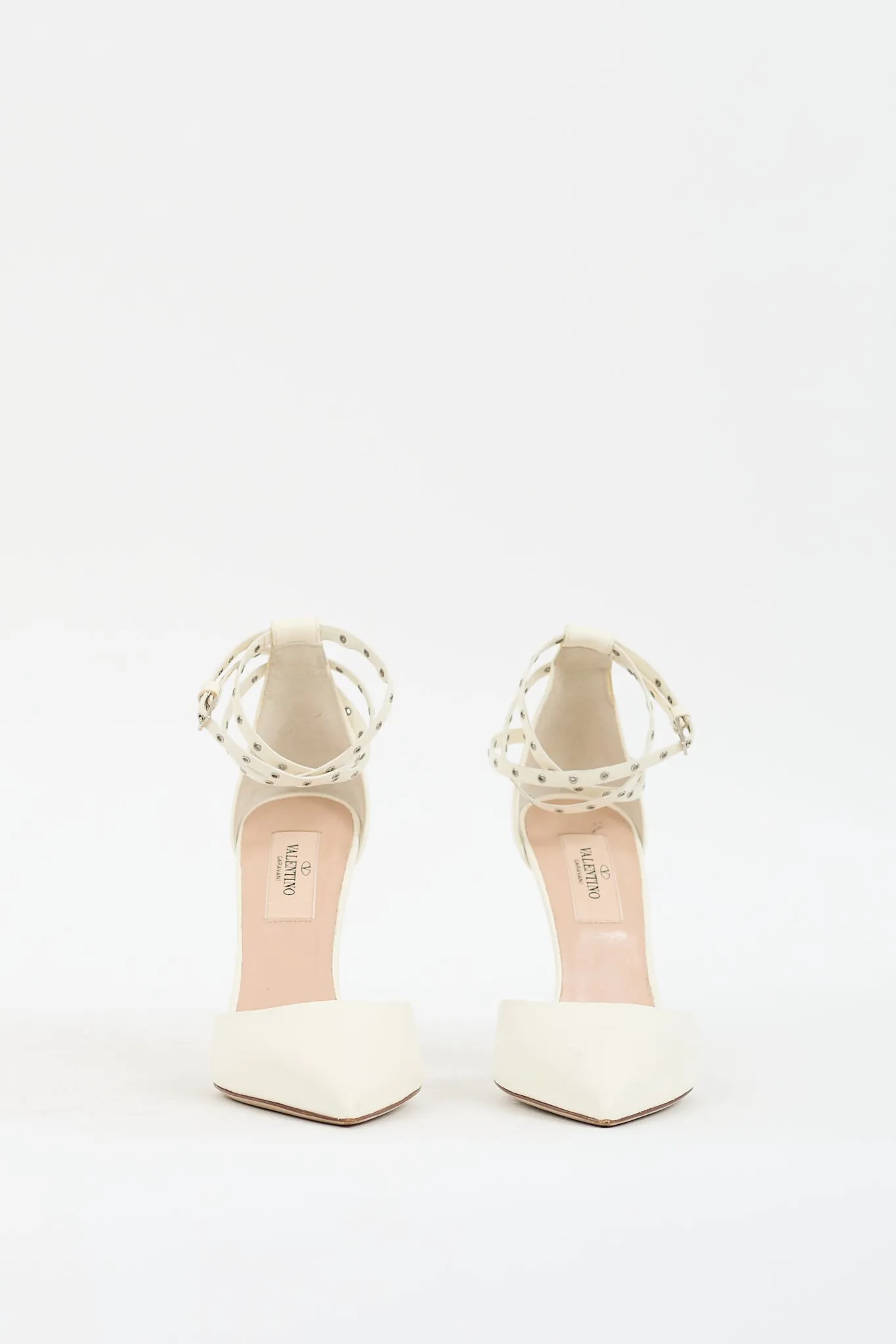 White Leather Love Latch Pump