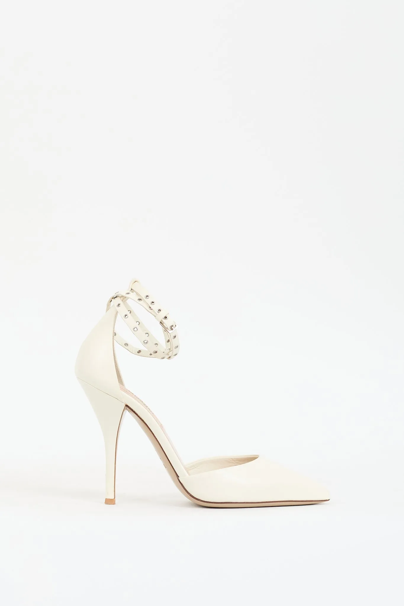 White Leather Love Latch Pump